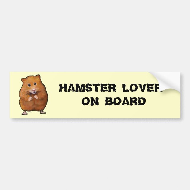 HAMSTER LOVER ON BOARD BUMPER STICKER (Front)