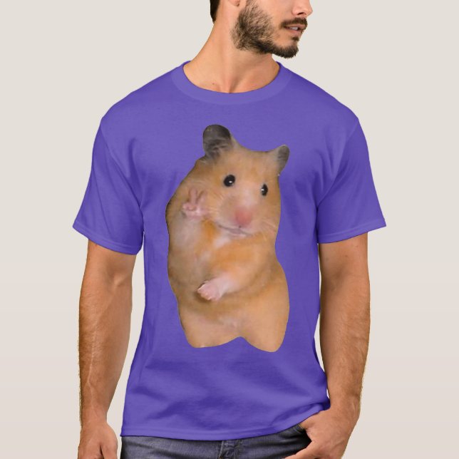 Hamster Meme With Peace Sign Premium T-Shirt (Front)