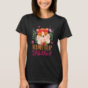Hamster Mother Cute Flowers Hamster Bow Tie Mother T-Shirt