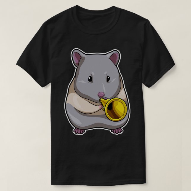 Hamster Musician Trumpet Music T-Shirt (Design Front)
