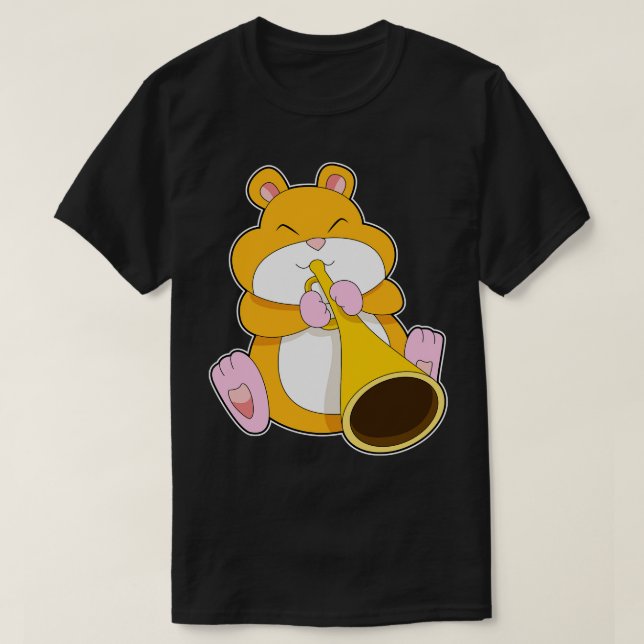 Hamster Musician Trumpet T-Shirt (Design Front)