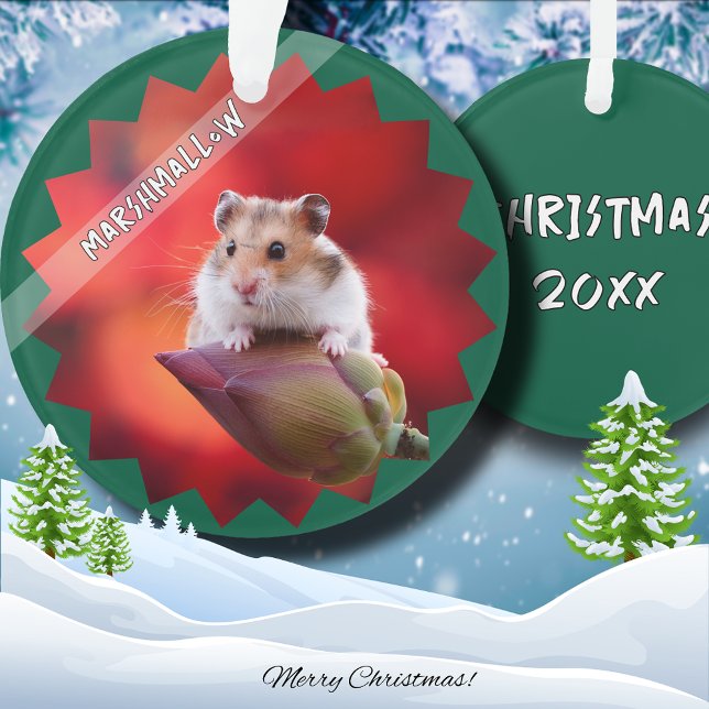 Hamster on Lotus Bud Flower  Ornament (Creator Uploaded)