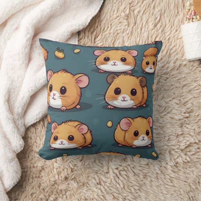 Hamster Pattern Print Cushion (Blanket)