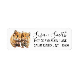 Hamster Pet Return  Address Label