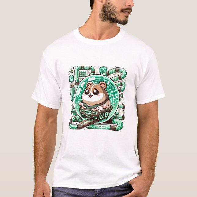 Hamster Pilots a Futuristic T-Shirt (Front)