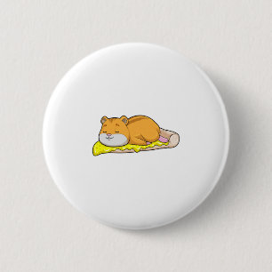 Hamster & Pizza with Cheese 6 Cm Round Badge