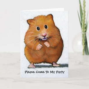 HAMSTER Please Come To My Party Card