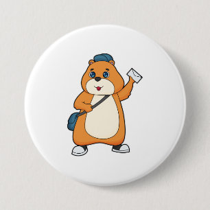 Hamster Postman Letter 7.5 Cm Round Badge