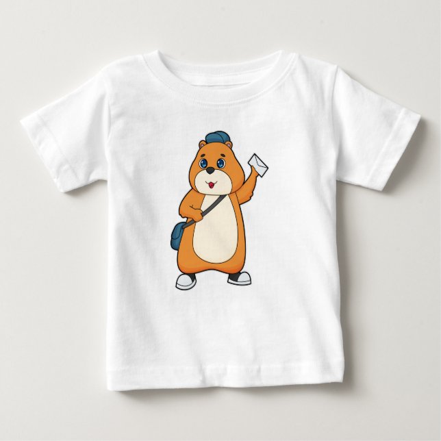 Hamster Postman Letter Baby T-Shirt (Front)