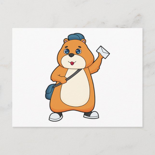 Hamster Postman Letter Postcard (Front)