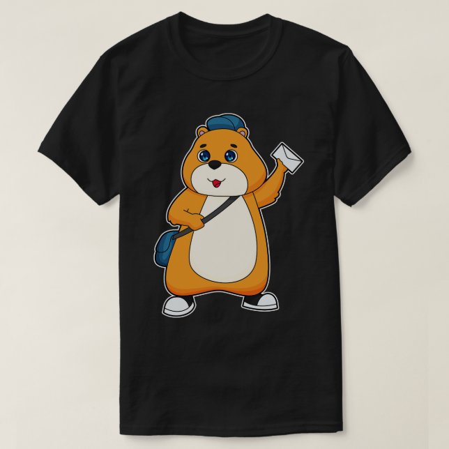 Hamster Postman Letter T-Shirt (Design Front)