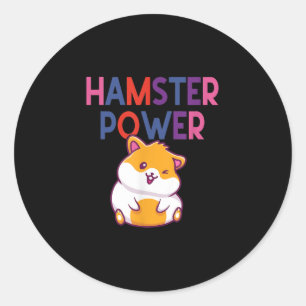 Hamster Power Cute Hamster Cartoon Classic Round Sticker
