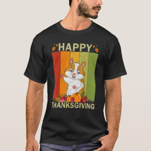 Hamster  Retro Graphic Family Matching Thanksgivin T-Shirt