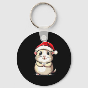 Hamster Santa Hat Pet Lover Boys Girls Kids Christ Key Ring