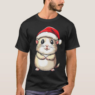 Hamster Santa Hat Pet Lover Boys Girls Kids Christ T-Shirt