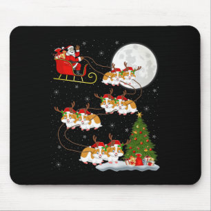 Hamster Santa Sleigh Flying Funny Magical Christma Mouse Pad