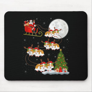 Hamster Santa Sleigh Flying Funny Magical Christma Mouse Pad