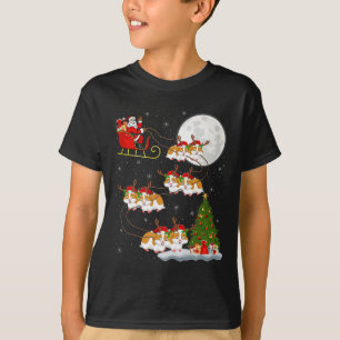 Hamster Santa Sleigh Flying Funny Magical Christma T-Shirt
