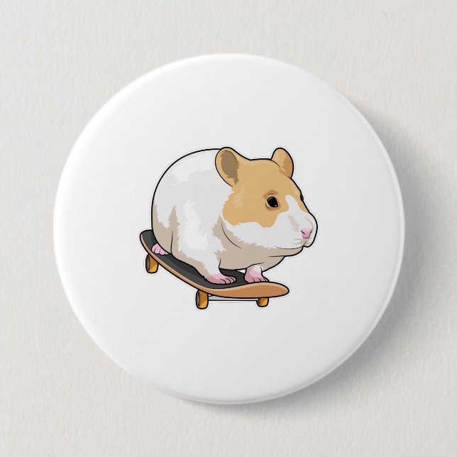 Hamster Skater Skateboard 7.5 Cm Round Badge (Front)