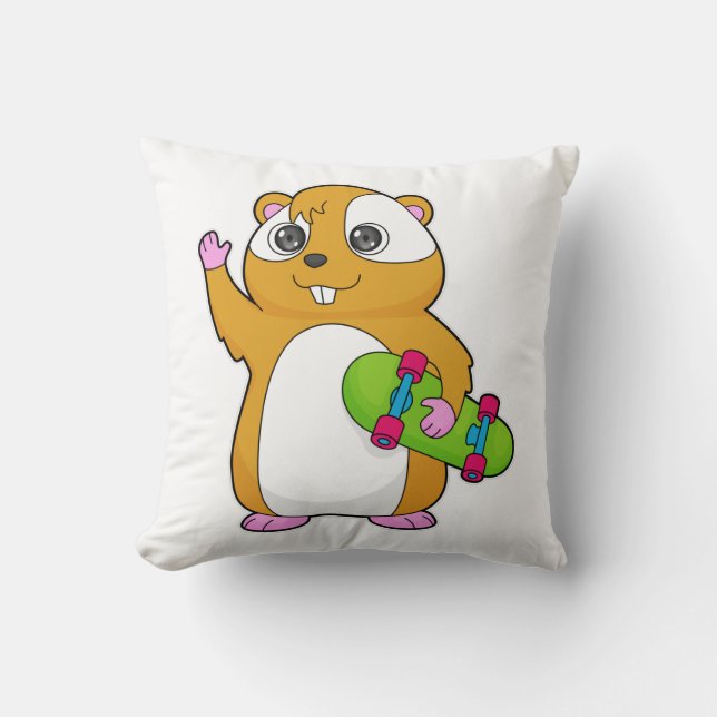 Hamster Skater Skateboard Cushion (Front)