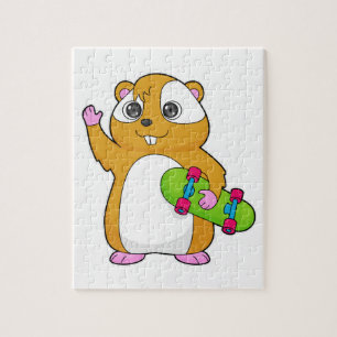 Hamster Skater Skateboard Jigsaw Puzzle