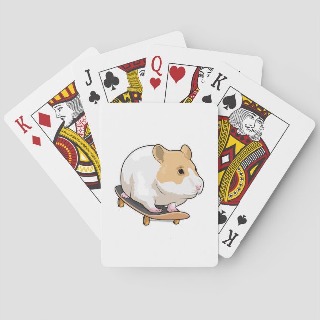 Hamster Skater Skateboard Playing Cards (Back)