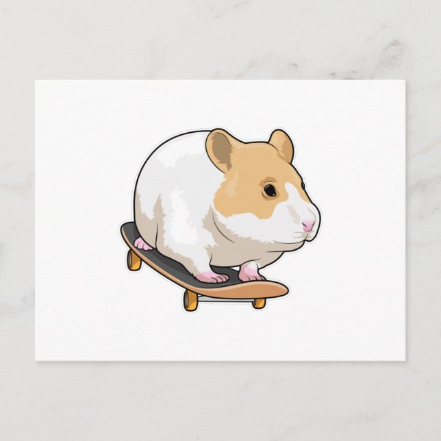 Hamster Skater Skateboard Postcard (Front)