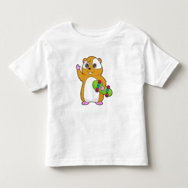 Hamster Skater Skateboard Toddler T-Shirt (Front)