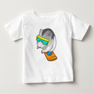 Hamster Snowboarder Snowboard Baby T-Shirt