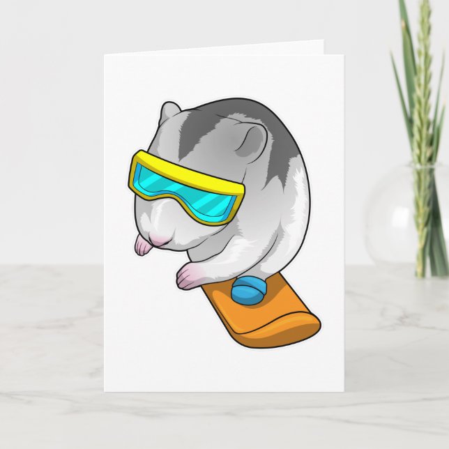 Hamster Snowboarder Snowboard Card (Front)