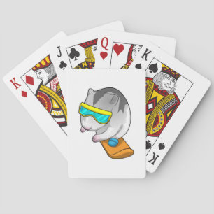 Hamster Snowboarder Snowboard Playing Cards