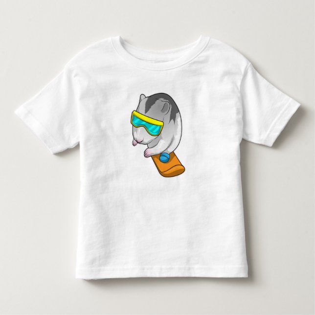Hamster Snowboarder Snowboard Toddler T-Shirt (Front)