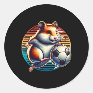 Hamster Soccer Player Cool Byll Champion Kids Classic Round Sticker
