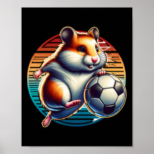 Hamster Soccer Player Cool Byll Champion Kids Poster