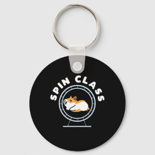 Hamster Spin Class Key Ring
