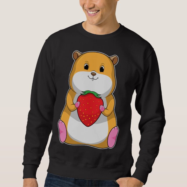 Hamster Strawberry Fruit Sweatshirt (Front)