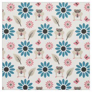 Hamster & Sunflower Seamless Pattern Fabric