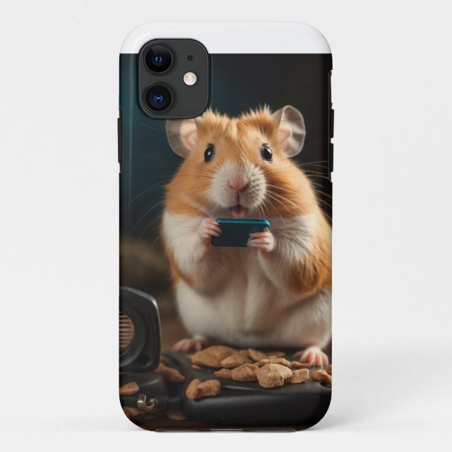 Hamster talking on cell phone Case-Mate iPhone case (Back)