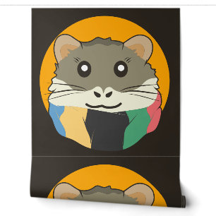 Hamster 🐹 the naughty animal with a striped scarf wallpaper