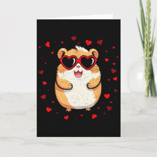 Hamster Valentine Sungles Heart Cute Lovers  Card
