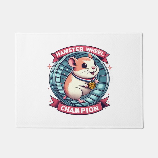 Hamster Wheel Champion Doormat (Front)