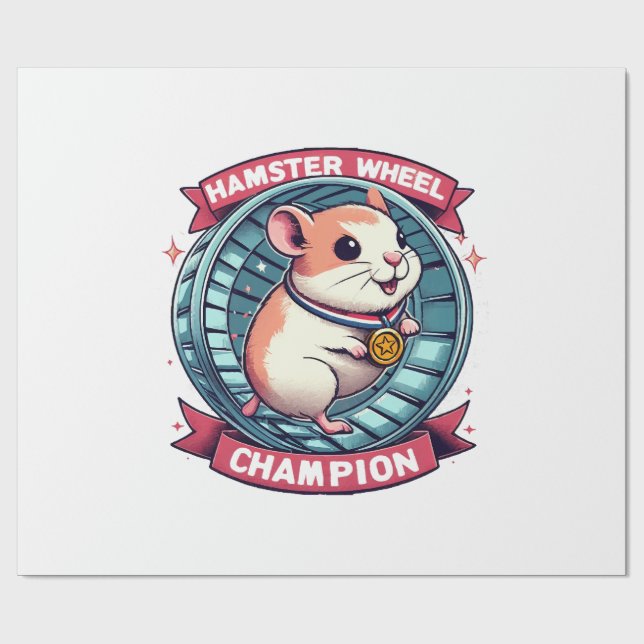 Hamster Wheel Champion Wrapping Paper (Flat)