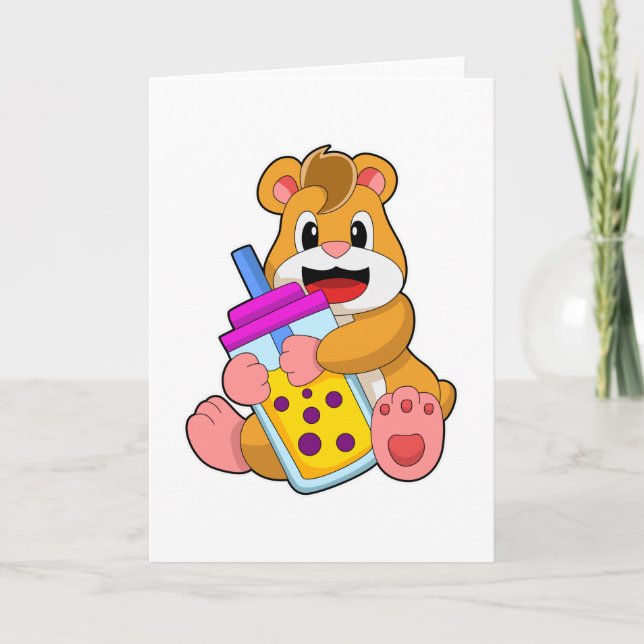 Hamster with Baby bottle Juice Card (Front)