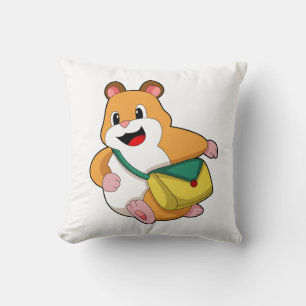 Hamster with Bag.PNG Cushion