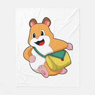 Hamster with Bag.PNG Fleece Blanket