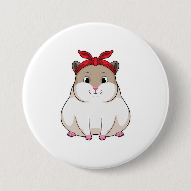 Hamster with Bandana 7.5 Cm Round Badge (Front)