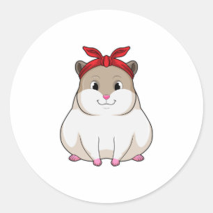 Hamster with Bandanna Classic Round Sticker