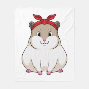 Hamster with Bandanna Fleece Blanket