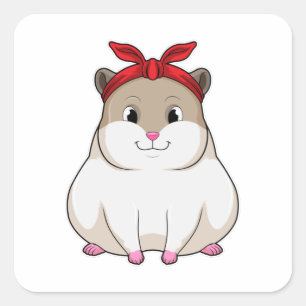 Hamster with Bandanna Square Sticker