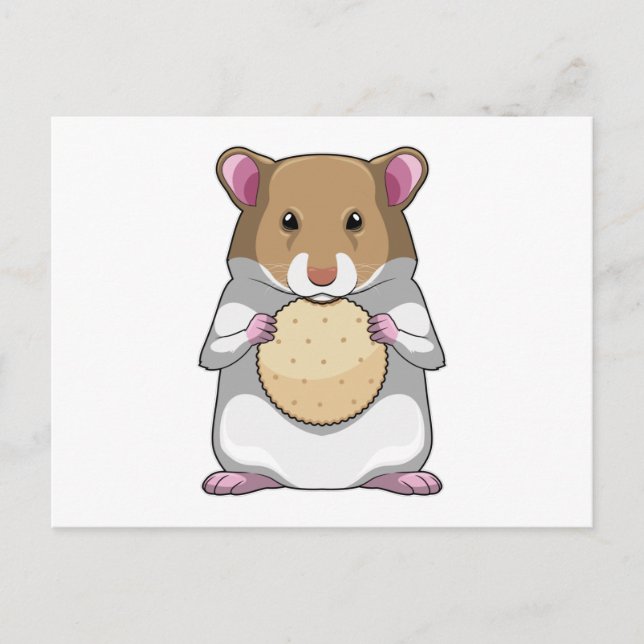 Hamster with Biscuit Postcard (Front)